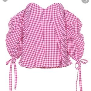 Caroline Constas Gabriella gingham top